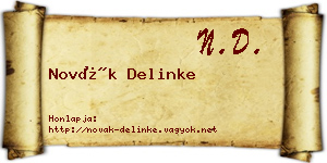 Novák Delinke névjegykártya